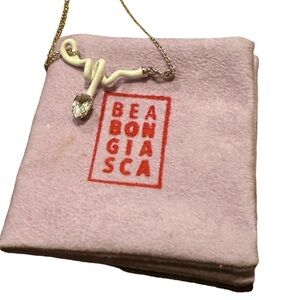 Bea Bongiasca Necklace : Baby Vine Curl Pendant in White